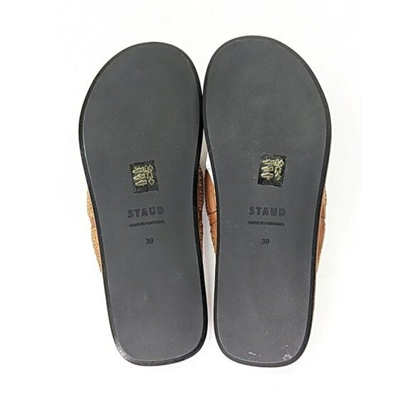 STAUD Women's Raffia Sierra Thong Sandals in Tan Size 39 (MSRP $250) - Picture 8 of 11